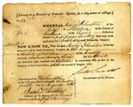 License to a Retailer of Domestic Spirits, Natchez, MS, August 1813