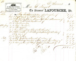 Receipt, Mrs. S. Fagob to Steamer Lafourche, Dr., April 25, 1860