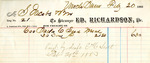 Receipt, S. Jacobs and B. W.