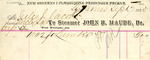 Receipt, Jules J. Jacobs to Steamer John B. Maude, September 7, 1885