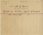 Cotton Seed Products Form, circa 1900-1909 by Mississippi Cotton Oil Company