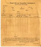 Pearl River Lumber Delivery Form, circa 1899 by Pearl River Lumber Company