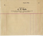 Food Sale Form, circa 1906-1909 by C. V. Rafn