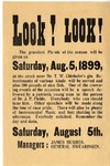 Picnic Announcement Flyer, August 5, 1899 by James Hughes