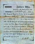 Auditor's office receipt, March 25, 1862