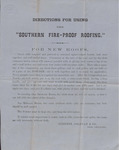 Directions for Using the "Southern Fire-Proof Roofing." For New Roofs