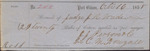 Cotton Receipt, Isaac R. Wade from J. J. Person and Co. for C. M. Dougall, October 16, 1858