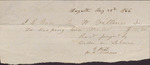 Receipt, J. R. Wade to W. Villines, August 29, 1866