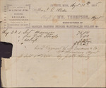 Receipt, Isaac R. Wade to William Thompson, August 30, 1886
