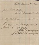 Receipt, Isaac R. Wade from Thomas Davenport, November 9, 1866