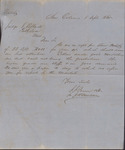 Letter, J. H. Duncan for J. J. Person and Co to Isaac R. Wade, September 8, 1860