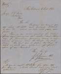 Letter, J. H. Duncan on behalf of J. J. Person to Isaac R. Wade, October 6, 1860