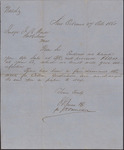 Letter, J. H. Duncan on behalf of J. J. Person to Isaac R. Wade, October 27, 1860