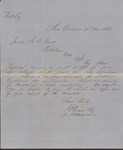 Letter, J. H. Duncan on behalf of J. J. Person to Isaac R. Wade, November 10, 1860