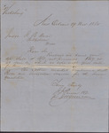 Letter, J. H. Duncan on behalf of J. J. Person to Isaac R. Wade, November 27, 1860