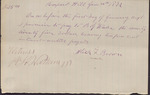 Promissory Note, Hick Brown to B. Y. Wade, January 24, 1872