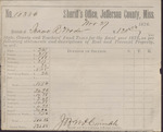 Tax Receipt, Isaac R. Wade from Sheriff's Office, November 27, 1876