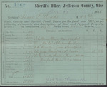 Tax Receipt, Isaac R. Wade from Sheriff's Office, December 13, 1881