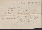 Receipt, Thomas Davenport to Isaac R. Wade, February 21, 1867