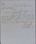 Letter, J. J. Person and Co. to Isaac R. Wade, November 13, 1858