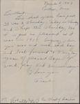 Letter, James Franklin Buchanan to Margaret Ray Buchanan, November 4, 1943 by James Franklin "Frank" Buchanan