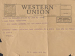 Telegram, James Franklin Buchanan to Margaret Ray Buchanan, January 27, 1944 by James Franklin "Frank" Buchanan
