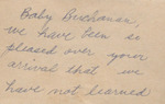 Letter, Ted Main to Baby Buchanan (Harriet Ann), undated