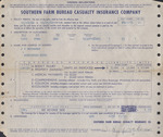 Car Insurance Policy, Southern Farm Bureau Casualty Insurance Company for James Franklin Buchanan, October 14, 1960