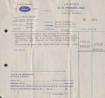 Car Invoice, O. K. Power, Inc. to Frank Buchanan, March 24, 1964