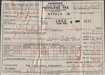 Passenger Road and Bridge Privilege Tax Receipt, Attala County, Mississippi, March 24, 1964