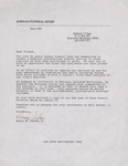 Letter, Jordan Funeral Home to "Friend", 1992