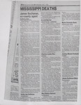 Newspaper Clippings, Death Announcement, James Franklin Buchanan, April 1, 1992