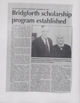 Newspaper Clipping, Bridgeforth Scholarship Program Established, December 24, 1997