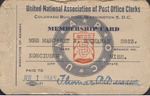United National Association of Post Office Clerk Membership Card, July 1, 1945