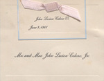 Name Card, John Lucien Calene, III, June 3, 1961