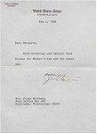 Letter, John C. Stennis to Margaret Ray Buchanan, May 2, 1986 by John C. Stennis