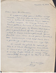 Letter, Ray Majure to James Franklin Buchanan, March 18, 1959