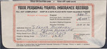 Travel Insurance Record, October 13, 1973