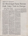 Newspaper Clipping, 53 Farm Bureau Folk Make Visit to Europe, October 21, 1973 by The Clarion-Ledger