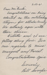 Letter, William B. Swoope to James Franklin Buchanan, February 10, 1961 by William M. Swoope