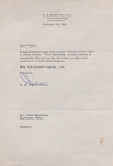 Letter, R. M. Dumas Milner to James Franklin Buchanan, February 15, 1961