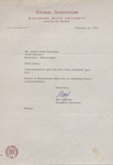 Letter, Bob Williams to James Franklin Buchanan, January 16, 1961 by Bob Williams