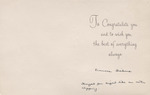 Greeting Card, Frances Dickens to James Franklin Buchanan, February 1961 by Frances Dickens