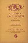 Citizen Award Banquet Program, February 23, 1967