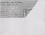 Newspaper Clipping, Kosciusko Dairy Week Proclaimed, June 24, 1968