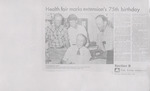 Newspaper Clipping, Health Fair Marks Extension's 75th Birthday, Star Herald, May 11, 1989