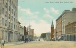 Capitol Street, looking West, Buildings, People, Cars, and Streetcars, Jackson, Mississippi