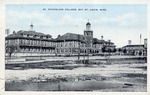 Angled Beachfront View of St. Stanislaus College, Bay St. Louis, Mississippi