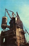 NASA S-II-T Being Lowered Into the Test Stand at NASA's Mississippi Test Facility in Hancock County, Mississippi