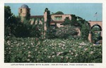 Lotus Pond Covered in Bloom at the Inn-By-The-Sea with Belfry Tower Visible, Pass Christian, Mississippi